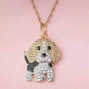 Beagle Dog Necklace Lots of Rhinestones Brand New !!